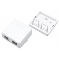 Hyperline SBB3-2-WH Корпус настенной розетки для установки 2-х вставок типа Keystone Jack, белый