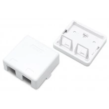 Hyperline SBB3-2-WH Корпус настенной розетки для установки 2-х вставок типа Keystone Jack, белый