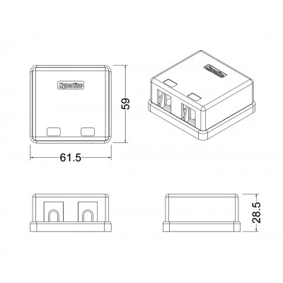 Hyperline SBB3-2-WH Корпус настенной розетки для установки 2-х вставок типа Keystone Jack, белый Hyperline SBB3-2-WH Корпус настенной розетки для установки 2-х вставок типа Keystone Jack, белый