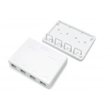 Hyperline SBB3-4-WH Корпус настенной розетки для установки 4-х вставок типа Keystone Jack, белый