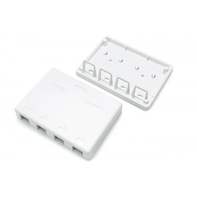 Hyperline SBB3-4-WH Корпус настенной розетки для установки 4-х вставок типа Keystone Jack, белый