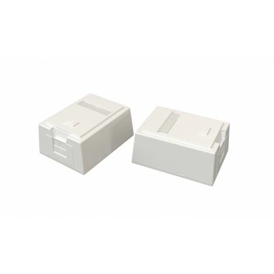 Hyperline SBB4-1-WH Корпус настенной розетки для установки 1-ой вставки типа Keystone Jack, со шторкой, белый
