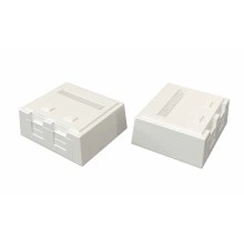 Hyperline SBB4-2-WH Корпус настенной розетки для установки 2-х вставок типа Keystone Jack, со шторкой, белый