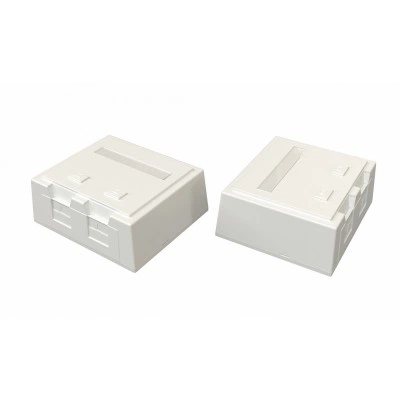 Hyperline SBB4-2-WH Корпус настенной розетки для установки 2-х вставок типа Keystone Jack, со шторкой, белый