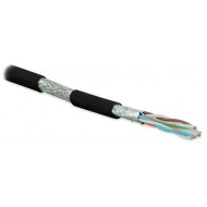 Hyperline SFTP4-C6A-S23-IN-LSZH-BK-500 (500 м) Кабель витая пара, экранированная (S/FTP), категория 6a, 4 пары (23 AWG), одножильный (solid), каждая пара в фольге, общий экран - медная оплетка, для внутренней прокладки, нг(A)-HF, –20°C – +60°C, черный