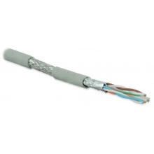 Hyperline SFTP4-C6A-S23-IN-LSZH-GY-500 (500 м) Кабель витая пара, экранированная (S/FTP), категория 6a, 4 пары (23 AWG), одножильный (solid), каждая пара в фольге, общий экран - медная оплетка, для внутренней прокладки, нг(A)-HF, –20°C – +60°C, серый