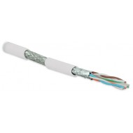 Hyperline SFTP4-C6A-S23-IN-LSZH-WH-500 (500 м) Кабель витая пара, экранированная (S/FTP), категория 6a, 4 пары (23 AWG), одножильный (solid), каждая пара в фольге, общий экран - медная оплетка, для внутренней прокладки, нг(A)-HF, –20°C – +60°C, белый