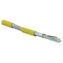 Hyperline SFTP4-C6A-S23-IN-LSZH-YL-500 (500 м) Кабель витая пара, экранированная (S/FTP), категория 6a, 4 пары (23 AWG), одножильный (solid), каждая пара в фольге, общий экран - медная оплетка, для внутренней прокладки (до +60°C), LSZH, желтый