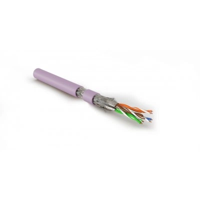 Hyperline SFTP4-C7-P26-IN-LSZH-PK-500 (500 м) Кабель витая пара, экранированная S/FTP, категория 7 (600 MHz), 4 пары (26 AWG), многожильный (patch), LSZH, нг(A)-HF, розовый Hyperline SFTP4-C7-P26-IN-LSZH-PK-500 (500 м) Кабель витая пара, экранированная S/FTP, категория 7 (600 MHz), 4 пары (26 AWG), многожильный (patch), LSZH, нг(A)-HF, розовый