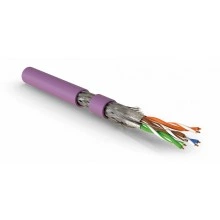 Hyperline SFTP4-C7-P26-IN-LSZH-VL-500 (500 м) Кабель витая пара, экранированная S/FTP, категория 7 (600 MHz), 4 пары (26 AWG), многожильный (patch), LSZH, нг(A)-HF, фиолетовый