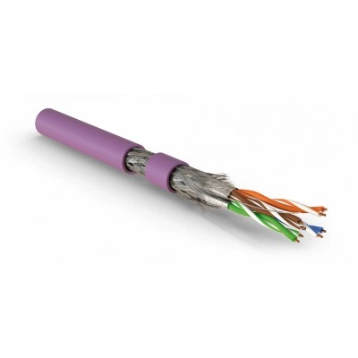 Hyperline SFTP4-C7-P26-IN-LSZH-VL-500 (500 м) Кабель витая пара, экранированная S/FTP, категория 7 (600 MHz), 4 пары (26 AWG), многожильный (patch), LSZH, нг(A)-HF, фиолетовый Hyperline SFTP4-C7-P26-IN-LSZH-VL-500 (500 м) Кабель витая пара, экранированная S/FTP, категория 7 (600 MHz), 4 пары (26 AWG), многожильный (patch), LSZH, нг(A)-HF, фиолетовый