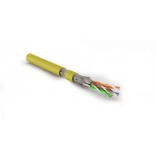 Hyperline SFTP4-C7-P26-IN-LSZH-YL-500 (500 м) Кабель витая пара, экранированная S/FTP, категория 7 (600 MHz), 4 пары (26 AWG), многожильный (patch), LSZH, нг(A)-HF, желтый