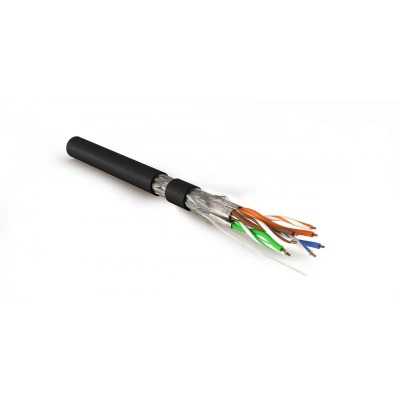 Hyperline SFTP4-C7-S23-IN-LSZH-BK-500 (500 м) Кабель витая пара, экранированная S/FTP, категория 7(600MHz), 4 пары (23 AWG), одножильный (solid), LSZH (нг(А)-HF), черный