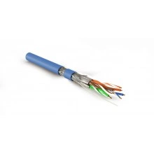 Hyperline SFTP4-C7-S23-IN-LSZH-BL-500 (500 м) Кабель витая пара, экранированная S/FTP, категория 7(600MHz), 4 пары (23 AWG), одножильный (solid), LSZH (нг(А)-HF), синий