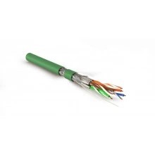 Hyperline SFTP4-C7-S23-IN-LSZH-GN-500 (500 м) Кабель витая пара, экранированная S/FTP, категория 7(600MHz), 4 пары (23 AWG), одножильный (solid), LSZH (нг(А)-HF), зеленый