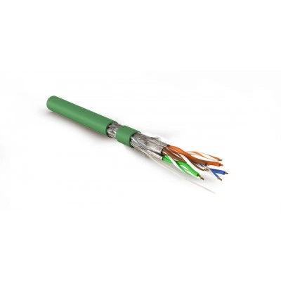 Hyperline SFTP4-C7-S23-IN-LSZH-GN-500 (500 м) Кабель витая пара, экранированная S/FTP, категория 7(600MHz), 4 пары (23 AWG), одножильный (solid), LSZH (нг(А)-HF), зеленый
