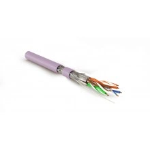 Hyperline SFTP4-C7-S23-IN-LSZH-PK-500 (500 м) Кабель витая пара, экранированная S/FTP, категория 7(600MHz), 4 пары (23 AWG), одножильный (solid), LSZH (нг(А)-HF), розовый