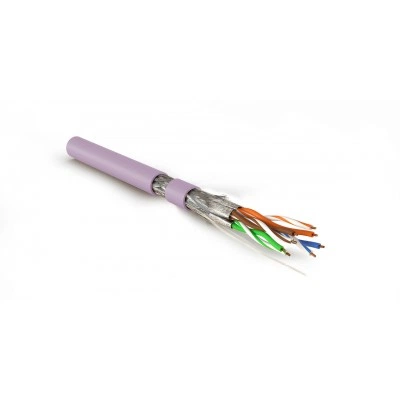 Hyperline SFTP4-C7-S23-IN-LSZH-PK-500 (500 м) Кабель витая пара, экранированная S/FTP, категория 7(600MHz), 4 пары (23 AWG), одножильный (solid), LSZH (нг(А)-HF), розовый