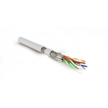 Hyperline SFTP4-C7-S23-IN-LSZH-WH-500 (500 м) Кабель витая пара, экранированная S/FTP, категория 7(600MHz), 4 пары (23 AWG), одножильный (solid), LSZH (нг(А)-HF), белый
