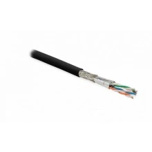 Hyperline SFTP4-C7-S23-OUT-PE-BK-500 (500 м) Кабель витая пара, экранированная (S/FTP), категория 7, 4 пары (23AWG), одножильный (solid), каждая пара в фольге, общий экран - оплетка, PE, черный