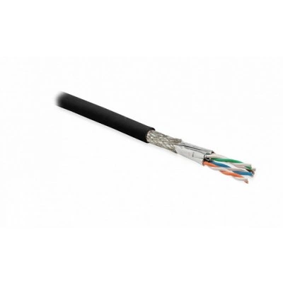 Hyperline SFTP4-C7-S23-OUT-PE-BK-500 (500 м) Кабель витая пара, экранированная (S/FTP), категория 7, 4 пары (23AWG), одножильный (solid), каждая пара в фольге, общий экран - оплетка, PE, черный Hyperline SFTP4-C7-S23-OUT-PE-BK-500 (500 м) Кабель витая пара, экранированная (S/FTP), категория 7, 4 пары (23AWG), одножильный (solid), каждая пара в фольге, общий экран - оплетка, PE, черный