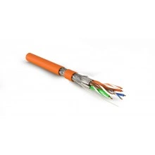 Hyperline SFTP4-C7A-S23-IN-LSZH-OR-500 (500 м) Кабель витая пара, экранированная S/FTP, категория 7A (1000MHz), 4 пары (23 AWG), одножильный (solid), LSZH (нг(А)-HF), оранжевый