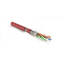 Hyperline SFTP4-C7A-S23-IN-LSZH-RD-500 (500 м) Кабель витая пара, экранированная S/FTP, категория 7A (1000MHz), 4 пары (23 AWG), одножильный (solid), LSZH (нг(А)-HF), красный