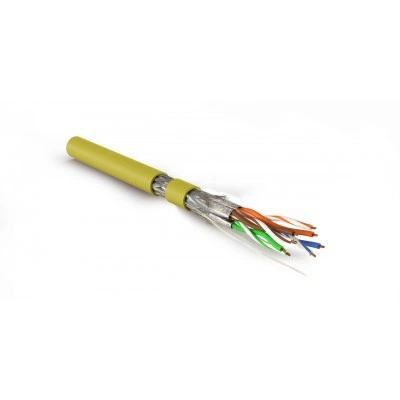 Hyperline SFTP4-C7A-S23-IN-LSZH-YL-500 (500 м) Кабель витая пара, экранированная S/FTP, категория 7A (1000MHz), 4 пары (23 AWG), одножильный (solid), LSZH (нг(А)-HF), желтый Hyperline SFTP4-C7A-S23-IN-LSZH-YL-500 (500 м) Кабель витая пара, экранированная S/FTP, категория 7A (1000MHz), 4 пары (23 AWG), одножильный (solid), LSZH (нг(А)-HF), желтый