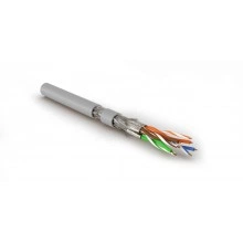 Hyperline SFTP4-C8.1-S23-IN-LSZH-GY-500 (500 м) Кабель витая пара, экранированная S/FTP, категория 8.1 (Класс I, 2000MHz), 4 пары (23 AWG), одножильный (solid), LSZH (нг(А)-HF), –40°C – +80°C, серый
