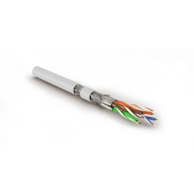Hyperline SFTP4-C8.1-S23-IN-LSZH-WH-500 (500 м) Кабель витая пара, экранированная S/FTP, категория 8.1 (Класс I, 2000MHz), 4 пары (23 AWG), одножильный (solid), LSZH (нг(А)-HF), –40°C – +80°C, белый