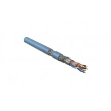 Hyperline SFUTP4-C5E-P26-IN-LSZH-BL-305 (305 м) Кабель витая пара, экранированная SF/UTP, категория 5e, 4 пары (26 AWG), многожильный (patch), экран-фольга+мед. оплетка, LSZH, –20°C–+75°C, синий