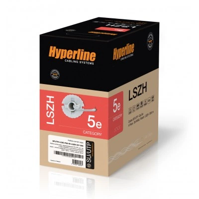 Hyperline SFUTP4-C5E-P26-IN-LSZH-GY-305 (305 м) Кабель витая пара, экранированная SF/UTP, категория 5e, 4 пары (26 AWG), многожильный (patch), экран-фольга+мед. оплетка, LSZH, –20°C–+75°C, серый Hyperline SFUTP4-C5E-P26-IN-LSZH-GY-305 (305 м) Кабель витая пара, экранированная SF/UTP, категория 5e, 4 пары (26 AWG), многожильный (patch), экран-фольга+мед. оплетка, LSZH, –20°C–+75°C, серый