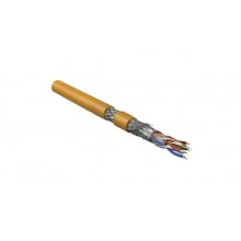Hyperline SFUTP4-C5E-P26-IN-LSZH-OR-305 (305 м) Кабель витая пара, экранированная SF/UTP, категория 5e, 4 пары (26 AWG), многожильный (patch), экран-фольга+мед. оплетка, LSZH, –20°C–+75°C, оранжевый