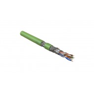 Hyperline SFUTP4-C5E-P26-IN-PVC-GN-305 (305 м) Кабель витая пара, экранированная SF/UTP, категория 5e, 4 пары (26 AWG), многожильный (patch), экран - фольга + медная оплетка, PVC, –20°C – +75°C, зеленый