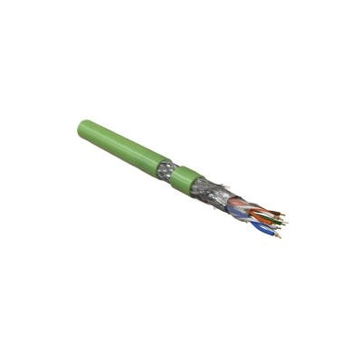 Hyperline SFUTP4-C5E-P26-IN-PVC-GN-305 (305 м) Кабель витая пара, экранированная SF/UTP, категория 5e, 4 пары (26 AWG), многожильный (patch), экран - фольга + медная оплетка, PVC, –20°C – +75°C, зеленый Hyperline SFUTP4-C5E-P26-IN-PVC-GN-305 (305 м) Кабель витая пара, экранированная SF/UTP, категория 5e, 4 пары (26 AWG), многожильный (patch), экран - фольга + медная оплетка, PVC, –20°C – +75°C, зеленый