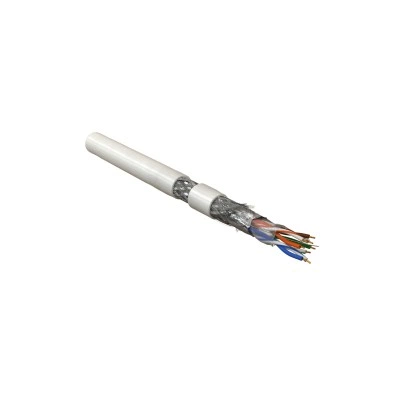 Hyperline SFUTP4-C5E-P26-IN-PVC-WH-305 (305 м) Кабель витая пара, экранированная SF/UTP, категория 5e, 4 пары (26 AWG), многожильный (patch), экран - фольга + медная оплетка, PVC, –20°C – +75°C, белый Hyperline SFUTP4-C5E-P26-IN-PVC-WH-305 (305 м) Кабель витая пара, экранированная SF/UTP, категория 5e, 4 пары (26 AWG), многожильный (patch), экран - фольга + медная оплетка, PVC, –20°C – +75°C, белый