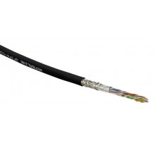 Hyperline SFUTP4-C5E-S24-IN-LSZH-BK-305 (305 м) Кабель витая пара SF/UTP, категория 5e, 4 пары (24 AWG), одножильный (solid), экран - фольга + медная оплетка, LSZH, –20°C – +75°C, черный - гарантия:15 лет компонентная, 25 лет системная