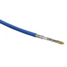 Hyperline SFUTP4-C5E-S24-IN-LSZH-BL-305 (305 м) Кабель витая пара SF/UTP, категория 5e, 4 пары (24 AWG), одножильный (solid), экран - фольга + медная оплетка, LSZH, –20°C – +75°C, синий - гарантия:15 лет компонентная, 25 лет системная