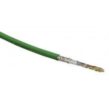 Hyperline SFUTP4-C5E-S24-IN-LSZH-GN-305 (305 м) Кабель витая пара SF/UTP, категория 5e, 4 пары (24 AWG), одножильный (solid), экран - фольга + медная оплетка, LSZH, –20°C – +75°C, зеленый - гарантия:15 лет компонентная, 25 лет системная