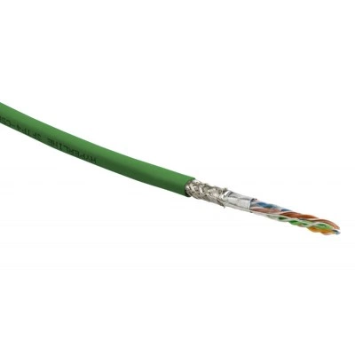 Hyperline SFUTP4-C5E-S24-IN-LSZH-GN-305 (305 м) Кабель витая пара SF/UTP, категория 5e, 4 пары (24 AWG), одножильный (solid), экран - фольга + медная оплетка, LSZH, –20°C – +75°C, зеленый - гарантия:15 лет компонентная, 25 лет системная