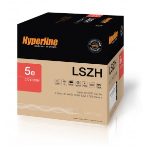 Hyperline SFUTP4-C5E-S24-IN-LSZH-GN-305 (305 м) Кабель витая пара SF/UTP, категория 5e, 4 пары (24 AWG), одножильный (solid), экран - фольга + медная оплетка, LSZH, –20°C – +75°C, зеленый - гарантия:15 лет компонентная, 25 лет системная Hyperline SFUTP4-C5E-S24-IN-LSZH-GN-305 (305 м) Кабель витая пара SF/UTP, категория 5e, 4 пары (24 AWG), одножильный (solid), экран - фольга + медная оплетка, LSZH, –20°C – +75°C, зеленый - гарантия:15 лет компонентная, 25 лет системная