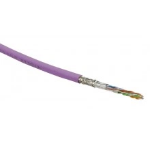 Hyperline SFUTP4-C5E-S24-IN-LSZH-PK-305 (305 м) Кабель витая пара SF/UTP, категория 5e, 4 пары (24 AWG), одножильный (solid), экран - фольга + медная оплетка, LSZH, –20°C – +75°C, розовый - гарантия:15 лет компонентная, 25 лет системная