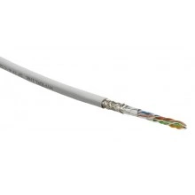 Hyperline SFUTP4-C5E-S24-IN-LSZH-WH-305 (305 м) Кабель витая пара SF/UTP, категория 5e, 4 пары (24 AWG), одножильный (solid), экран - фольга + медная оплетка, LSZH, –20°C – +75°C, белый - гарантия:15 лет компонентная, 25 лет системная