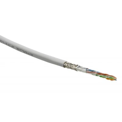Hyperline SFUTP4-C5E-S24-IN-LSZH-WH-305 (305 м) Кабель витая пара SF/UTP, категория 5e, 4 пары (24 AWG), одножильный (solid), экран - фольга + медная оплетка, LSZH, –20°C – +75°C, белый - гарантия:15 лет компонентная, 25 лет системная