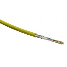 Hyperline SFUTP4-C5E-S24-IN-LSZH-YL-305 (305 м) Кабель витая пара SF/UTP, категория 5e, 4 пары (24 AWG), одножильный (solid), экран - фольга + медная оплетка, LSZH, –20°C – +75°C, желтый - гарантия:15 лет компонентная, 25 лет системная