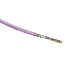 Hyperline SFUTP4-C5E-S24-IN-PVC-PK-305 (305 м) Кабель витая пара SF/UTP, категория 5e, 4 пары(24 AWG), одножильный(solid), экран - фольга + медная оплетка, PVC, –20°C – +75°C, розовый - гарантия:15 лет компонентная; 25 лет системная
