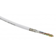Hyperline SFUTP4-C5E-S24-IN-PVC-WH-305 (305 м) Кабель витая пара SF/UTP, категория 5e, 4 пары(24 AWG), одножильный(solid), экран - фольга + медная оплетка, PVC, –20°C – +75°C, белый - гарантия:15 лет компонентная; 25 лет системная