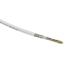 Hyperline SFUTP4-C5E-S24-IN-PVC-WH-305 (305 м) Кабель витая пара SF/UTP, категория 5e, 4 пары(24 AWG), одножильный(solid), экран - фольга + медная оплетка, PVC, –20°C – +75°C, белый - гарантия:15 лет компонентная; 25 лет системная