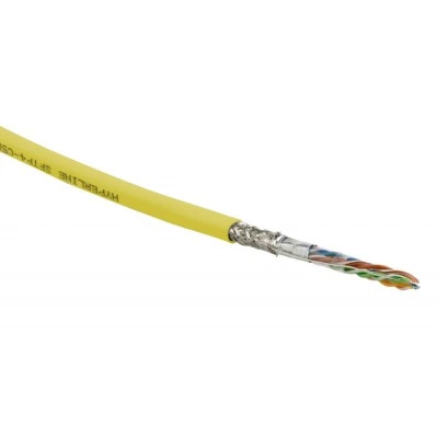 Hyperline SFUTP4-C5E-S24-IN-PVC-YL-305 (305 м) Кабель витая пара SF/UTP, категория 5e, 4 пары(24 AWG), одножильный(solid), экран - фольга + медная оплетка, PVC, –20°C – +75°C, желтый - гарантия:15 лет компонентная; 25 лет системная Hyperline SFUTP4-C5E-S24-IN-PVC-YL-305 (305 м) Кабель витая пара SF/UTP, категория 5e, 4 пары(24 AWG), одножильный(solid), экран - фольга + медная оплетка, PVC, –20°C – +75°C, желтый - гарантия:15 лет компонентная; 25 лет системная