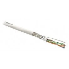 Hyperline SFUTP4-C6-P26-IN-LSZH-GY-500 (500 м) Кабель витая пара, экранированная SF/UTP, категория 6, 4 пары (26 AWG), многожильный (patch), экран - фольга + медная оплетка, LSZH, серый